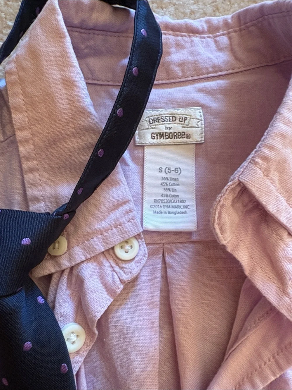 Gymboree Light purple Button-Down Shirt with Classic Collar and tie